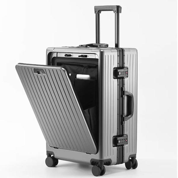 Picture of Nan Xiang 007 20 Inch Expandable Large Capacity Handle Spinner TSA Lock Laptop Travel Trolley Suitcase Luggage - Silver Grey
