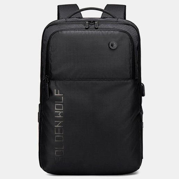 Picture of Golden Wolf GB00399 Laptop Business Travel Backpack - Black