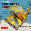 Picture of King Size Economic Winter Comforter with European Cube Design, 84*90 in / 7*7.5 ft (Mustard Art)