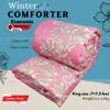 Picture of King Size Economic Winter Comforter with European Cube Design, 84*90 in / 7*7.5 ft (Soft Pink)