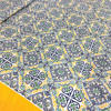 Picture of King Size Exclusive Cotton Fabric Winter Comforter with European Cube Design, 84*90 in / 7*7.5 ft (Yellow Pattern Art)