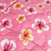 Picture of King Size Exclusive Cotton Fabric Winter Comforter with European Cube Design, 84*90 in / 7*7.5 ft (Sweet Pink Flower)