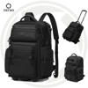 Picture of Ozuko 9820 Carry-On Luggage 2-Wheel Rolling TSA Approved Backpack with Trolley Bag for School Convenient Travel Bags - Black