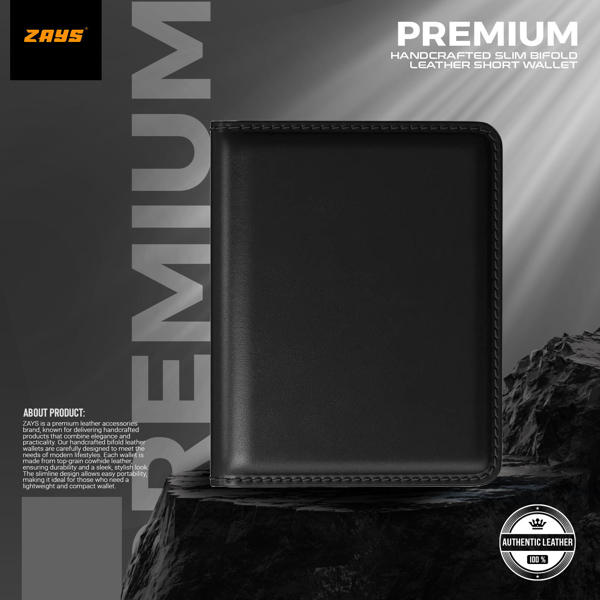 Picture of Zays Premium Leather Super Slim Card Holder - Handcrafted Durable Stylish - Credit And Debit Card Holder Slim card holder for Travel And Everyday Use (ZCW106-Black)