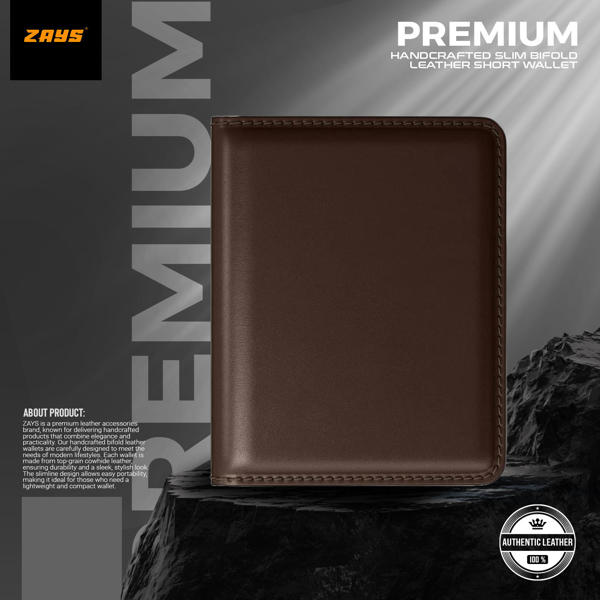 Picture of Zays Premium Leather Super Slim Card Holder - Handcrafted Durable Stylish - Credit And Debit Card Holder Slim card holder for Travel And Everyday Use (ZCW108-Chocolate)