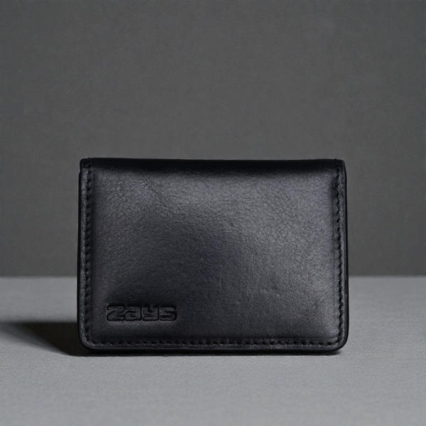Picture of Zays Premium Leather Magnetic Card Holder - Slim and Eco-Friendly Mini Wallet for Unisex - Handmade Secure Compact and Stylish Design (ZCW109 - Black)