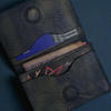 Picture of Zays Premium Leather Magnetic Card Holder - Slim and Eco-Friendly Mini Wallet for Unisex - Handmade Secure Compact and Stylish Design (ZCW118-Navy Blue Mix)