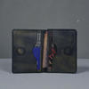 Picture of Zays Premium Leather Magnetic Card Holder - Slim and Eco-Friendly Mini Wallet for Unisex - Handmade Secure Compact and Stylish Design (ZCW118-Navy Blue Mix)