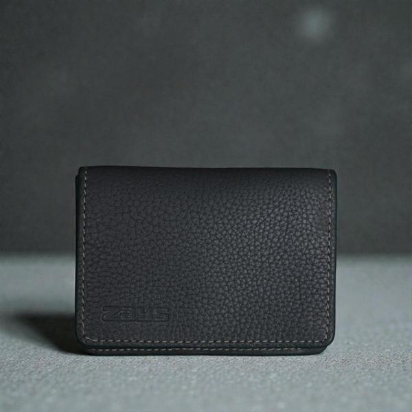 Picture of Zays Premium Leather Magnetic Card Holder - Slim and Eco-Friendly Mini Wallet for Unisex - Handmade Secure Compact and Stylish Design (ZCW119-Grey)
