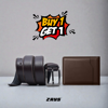 Picture of Zays Special Buy1 Get1 Offer - Premium Leather Belt and Wallet - Huge Savings on Quality Leather Accessories (ZSW102-ZMB102-Chocolate)