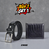 Picture of Zays Special Buy1 Get1 Offer - Premium Leather Belt and Wallet - Huge Savings on Quality Leather Accessories (ZSW122-ZMB101-Black)
