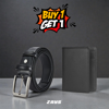 Picture of Zays Special Buy1 Get1 Offer - Premium Leather Belt and Wallet - Huge Savings on Quality Leather Accessories (ZSW126-ZMB101-Black)
