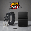 Picture of Zays Special Buy1 Get1 Offer - Premium Leather Belt and Card Holder - Huge Savings on Quality Leather Accessories (ZCW106-ZMB101-Black)