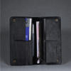 Picture of Zays Premium Genuine Leather Long Wallet for Unisex - Elegant Design Spacious Card and Mobile Slots - Durable Full Grain Leather (ZLW105-Black-II)