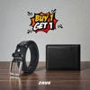 Picture of Zays Special Buy1 Get1 Offer - Premium Leather Belt and Wallet - Huge Savings on Quality Leather Accessories (ZSW101-ZMB101-Black)