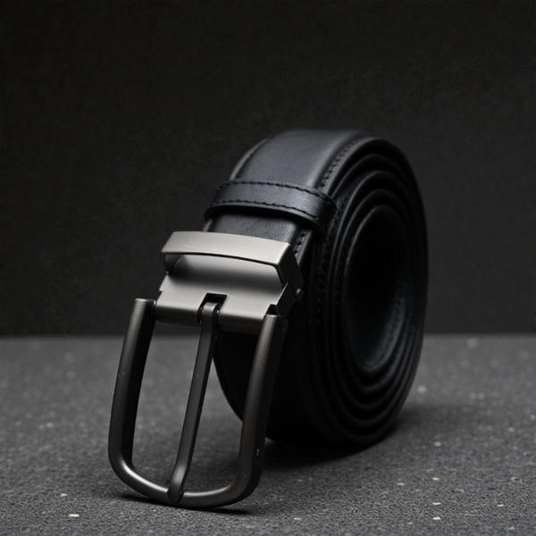 Picture of Zays Handcrafted Genuine Leather Belt for Men – Premium Quality, Adjustable, Stylish & Durable (BS103-BC102-Black)