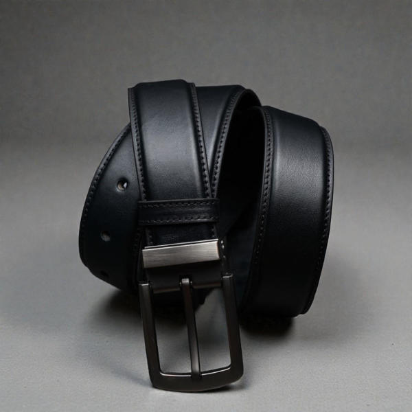 Picture of Zays Handcrafted Genuine Leather Belt for Men – Premium Quality, Adjustable, Stylish & Durable (BS103-BC103-Black)