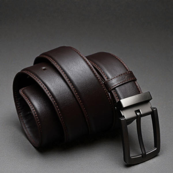 Picture of Zays Handcrafted Genuine Leather Belt for Men – Premium Quality, Adjustable, Stylish & Durable (BS104-BC103-Chocolate)