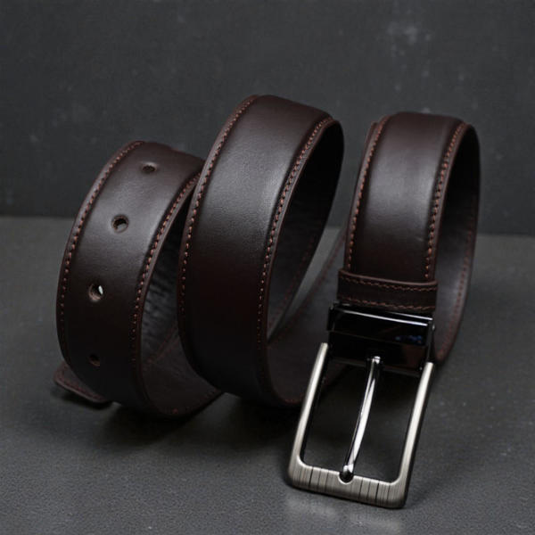 Picture of Zays Handcrafted Leather Belt for Men - Full-Grain Cowhide Adjustable Fit Stylish and Long-Lasting Designed for Office Traditional and Casual Use - Sweat-Resistant Anti-Crack Build Ideal for Daily Wear BS104-BC117-Chocolate