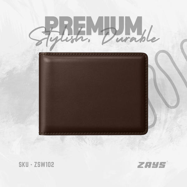 Picture of Zays Handcrafted Premium Leather Bifold Short Wallet ZSW102-Chocolate