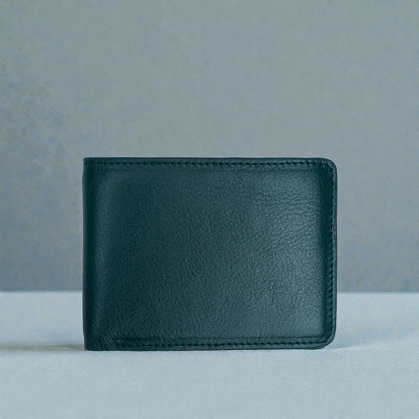 Picture of Zays Handcrafted Premium Eco-Friendly Leather Bifold Wallet - Slim Durable and Stylish Short Wallet for Unisex ZSW108-Bottle Green