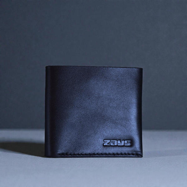 Picture of Zays Handcrafted Premium Eco-Friendly Leather Bifold Wallet - Slim Durable and Stylish Short Wallet for Unisex ZSW109-Black Suta