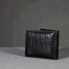 Picture of ZAYS Premium Handcrafted Crocodile Embossed Leather Bifold Wallet for Men And Women - Super Slim Durable Stylish Short Wallet - ZSW122-Black