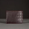 Picture of ZAYS Premium Handcrafted Crocodile Embossed Leather Bifold Wallet for Men And Women - Super Slim Durable Stylish Short Wallet - ZSW123-Chocolate
