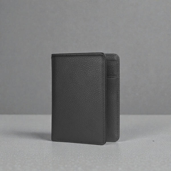 Picture of Zays Premium Handcrafted Slim Bifold Leather Short Wallet for unisex - Personalized Top-Grain Leather Wallet - Compact Durable Stylish - ZSW126-Black