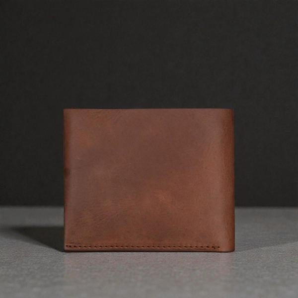 Picture of ZAYS Premium Handcrafted Oil Pull Up Leather Slim Bifold Wallet for Unisex - Genuine Cowhide Short Wallet - Super Slim Durable Stylish Everyday Carry - Best Handmade Leather Wallet in Bangladesh - ZSW134-Brown
