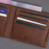 Picture of ZAYS Premium Handcrafted Oil Pull Up Leather Slim Bifold Wallet for Unisex - Genuine Cowhide Short Wallet - Super Slim Durable Stylish Everyday Carry - Best Handmade Leather Wallet in Bangladesh - ZSW134-Brown