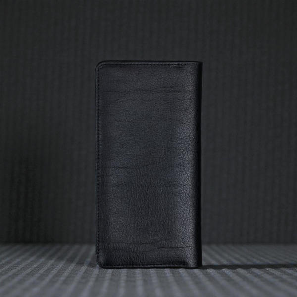 Picture of Zays Handcrafted Premium Eco Friendly Leather Long Wallet for Mobile and Many things - Slim Durable and Stylish Wallet for Unisex - Top-Grain Leather Compact and Lightweight (ZLW107-Black-II)