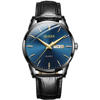 Picture of OLEVS 6898 Black PU Leather Analog Watch For Men - Royal Blue & Black