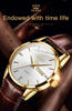 Picture of OLEVS 6898 Chocolate PU Leather Analog Watch For Men - White & Chocolate