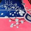 Picture of King Size Full Panel Cotton Bedsheet Set with Pillow Covers Chador Set (Deep Blue & Pink Art)
