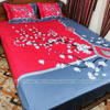 Picture of King Size Full Panel Cotton Bedsheet Set with Pillow Covers Chador Set (Red & Ash Leaf)