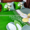 Picture of King Size Full Panel Cotton Bedsheet Set with Pillow Covers Chador Set (Green Shed Flower)
