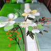 Picture of King Size Full Panel Cotton Bedsheet Set with Pillow Covers Chador Set (Green Shed Flower)