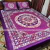 Picture of King Size Full Panel Cotton Bedsheet Set with Pillow Covers Chador Set (Purple Art)