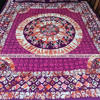 Picture of King Size Full Panel Cotton Bedsheet Set with Pillow Covers Chador Set (Purple Art)
