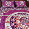 Picture of King Size Full Panel Cotton Bedsheet Set with Pillow Covers Chador Set (Purple Art)