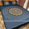 Picture of King Size Full Panel Cotton Bedsheet Set with Pillow Covers Chador Set (Black)