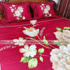 Picture of King Size Full Panel Cotton Bedsheet Set with Pillow Covers Chador Set (Maroon Flower Art)