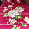 Picture of King Size Full Panel Cotton Bedsheet Set with Pillow Covers Chador Set (Maroon Flower Art)