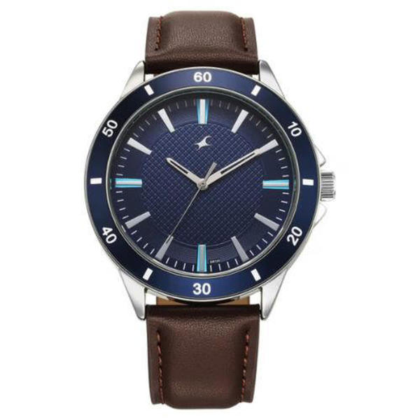 Picture of Fastrack 38160SL04 Stunners X Blue Dial Leather Watch For Guys