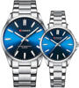 Picture of CURREN 9090 Couple Quartz Watches For Men Women Stainless Steel Silver Blue