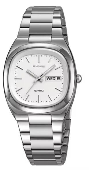 Picture of SKMEI 2420 Stainless Steel Strap Analog Quartz Watch for Men- Silver White