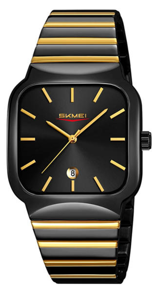 Picture of Skmei 9361 Square Quartz Watch for Men-  Gold Black