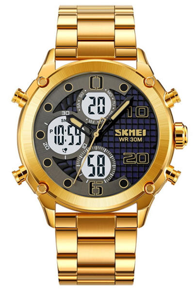 Picture of Skmei 1975 Analog Digital Watch for Men- Golden
