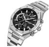 Picture of Skmei 2452 Chronograph Luminous Stainless Steel Quartz Watch for Men- Silver Black